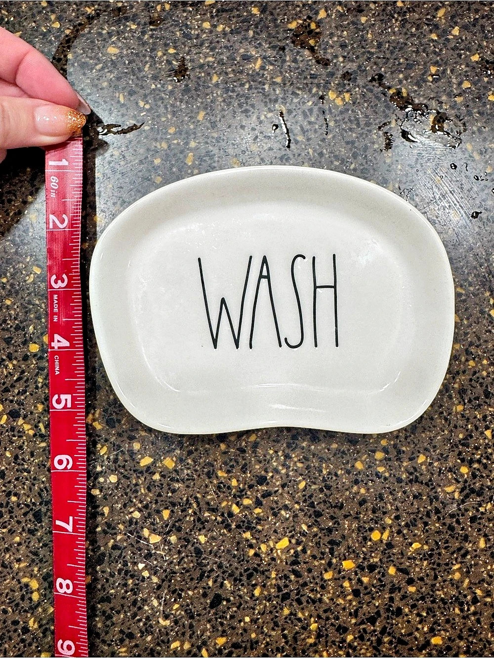 Rae Dunn Artisan Collection by Magenta WASH Soap Dish WASH Ceramic Vanity Tray